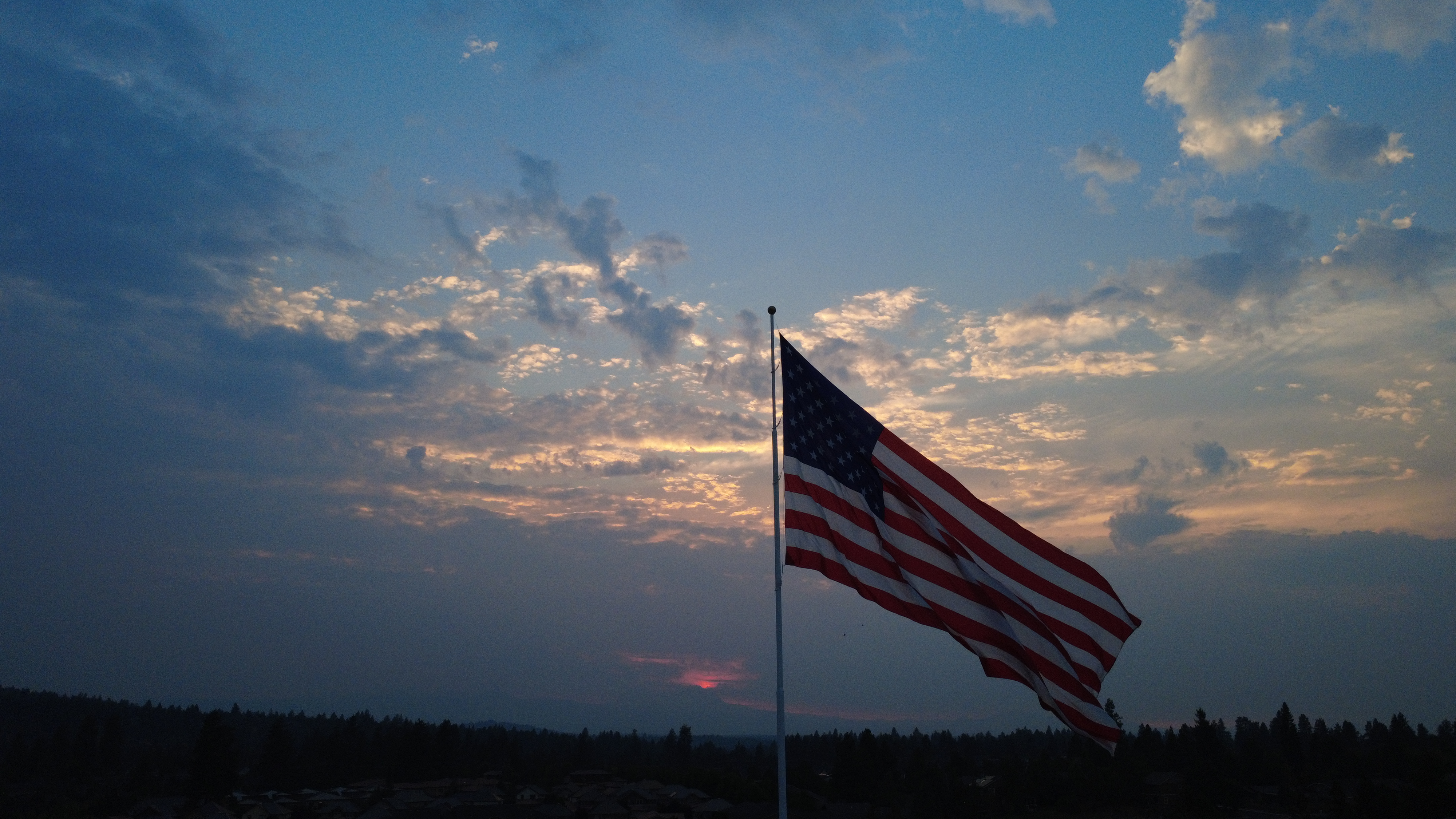 Before color grading – sunset flag
